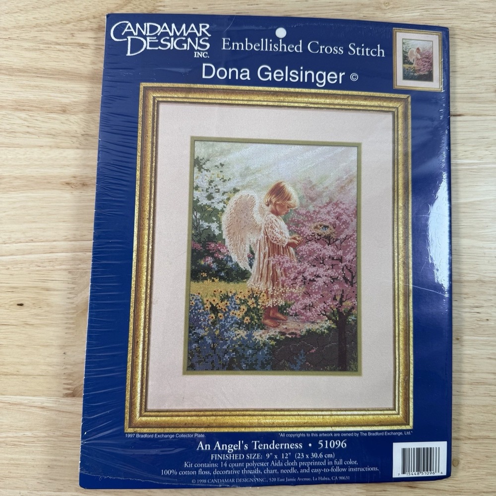 New Candamar Designs 51096 An Angel's Tenderness Picture Cross Stitch Kit Floral